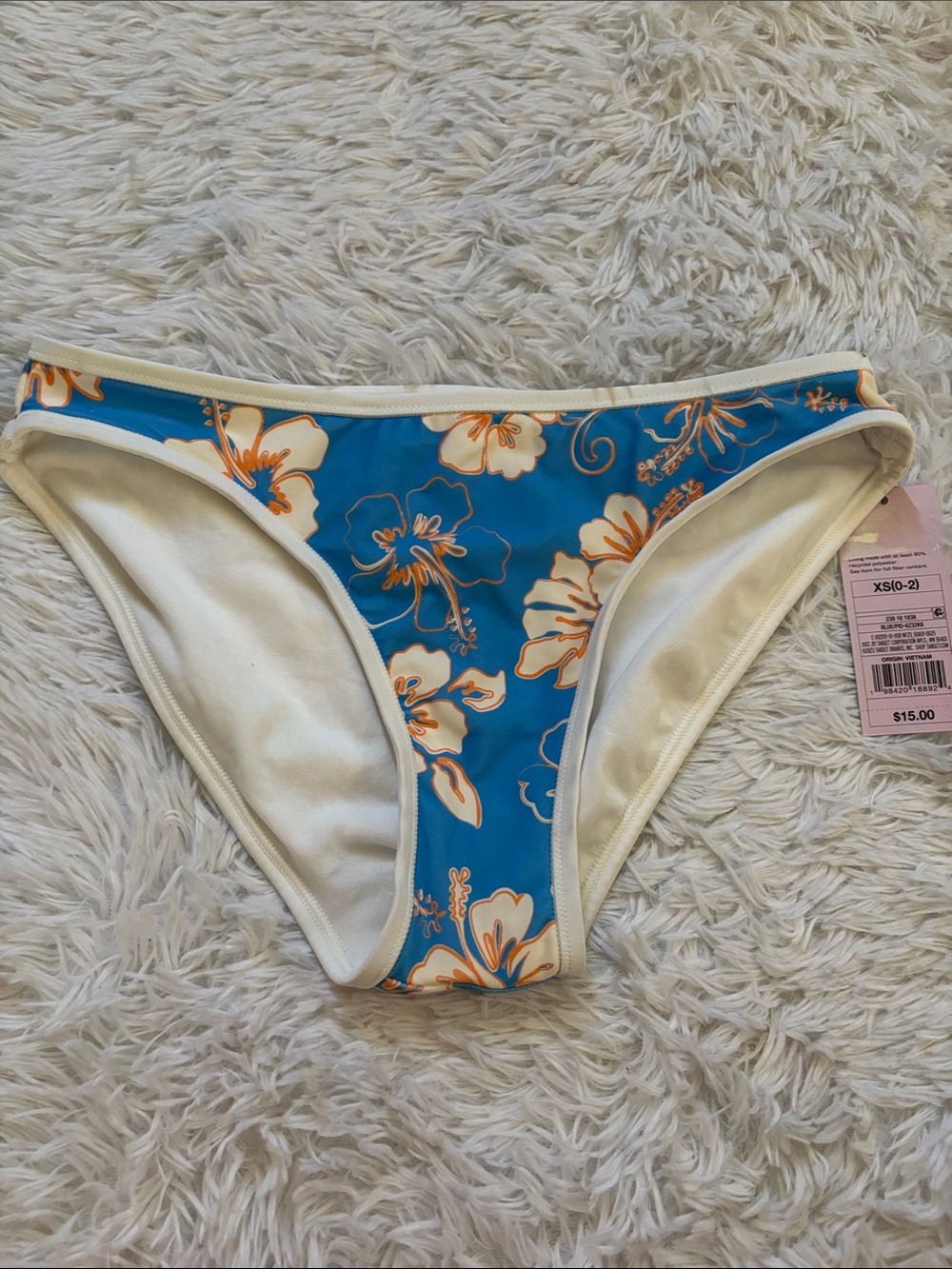 NWT Wild Fable Floral Print Low Rise Medium Seat Coverage Swim Bottoms XS Flaws